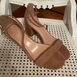 A New Day Women's Michaela Suede Open Toe Heels Pumps Taupe Size 9